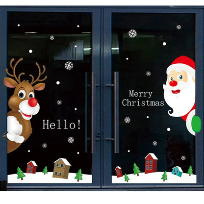 Christmas Wall Window Stickers Marry Christmas Decoration For Home 2023 Christmas Ornaments Xmas Navidad Gift New Year 2024