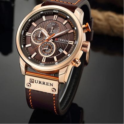 Men's Leather Sports Chronograph Watches