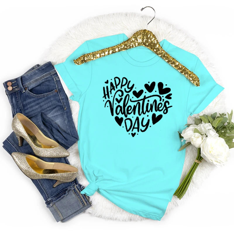 Women's Happy Valentine's Day Short Sleeve T-Shirt