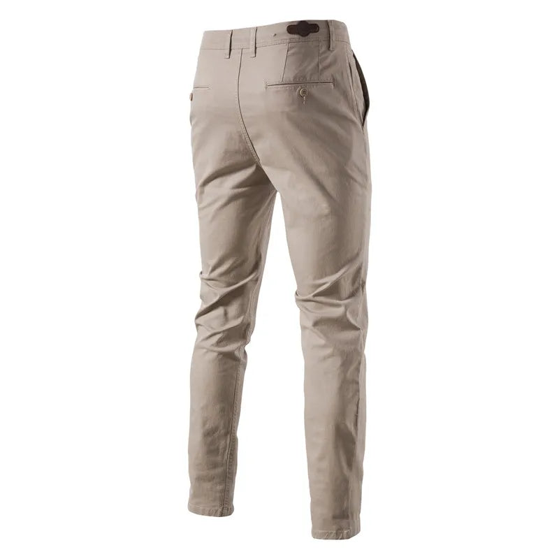 Men's Solid Color Slim Fit Cotton Pants