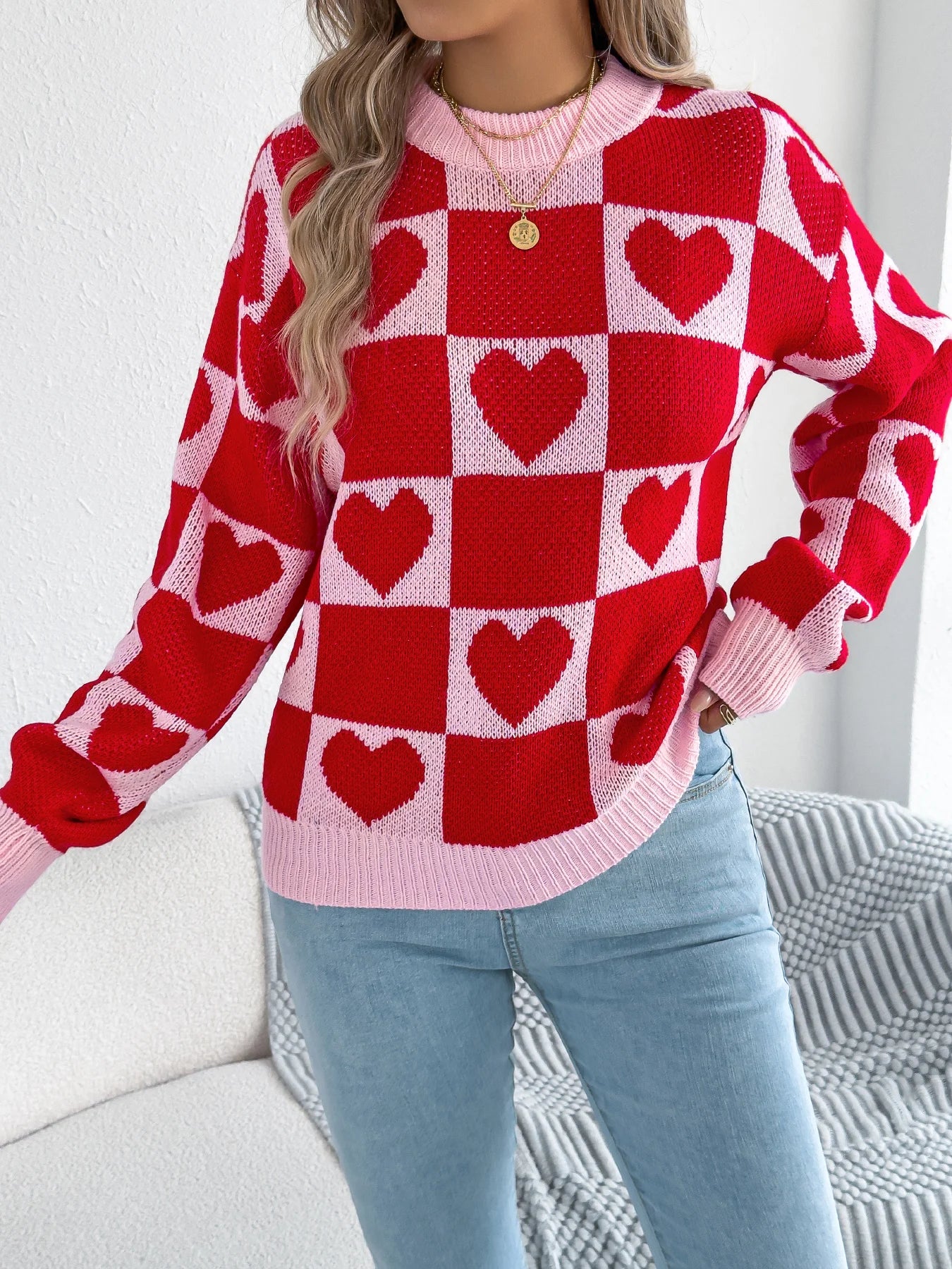 Autumn and Winter Women Sweater Valentine's Day