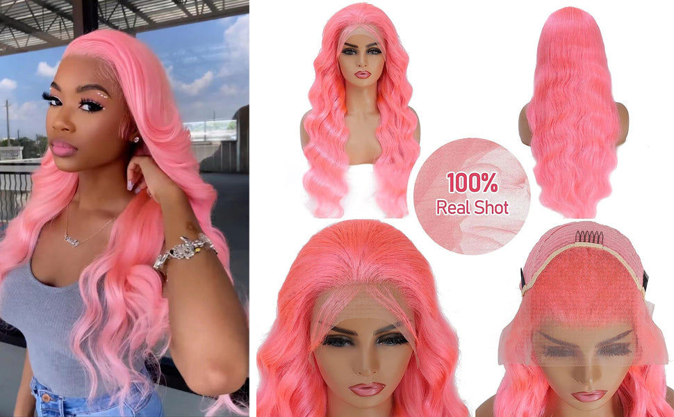 Lace front Human Hair wigs colored transparent