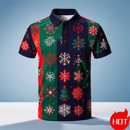 Christmas Printing Polo Shirt For Men