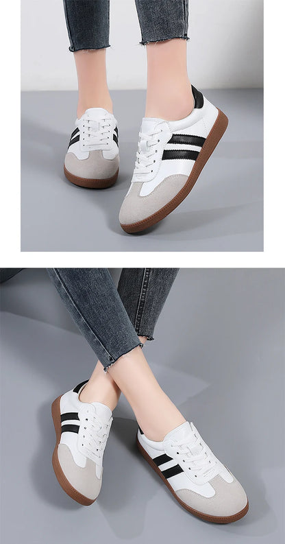 Women's Autumn Trend Causal Shoes Comfortable and Versatile Flat Shoes Outdoor Fashion Walking Skateboard Shoes Female 2024 New