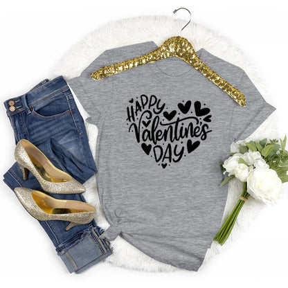 Women's Happy Valentine's Day Short Sleeve T-Shirt