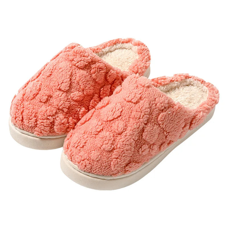 Hairy Cotton Slippers Women In Autumn And Winter, Suitable Indoor Warmth, Thick Sole, Wear-Resistant, Easy To Step On, Versatile