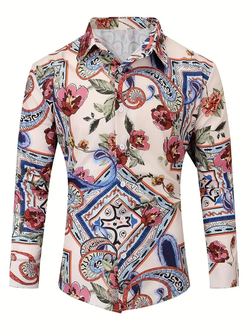 Men's Lapel Long Sleeve Shirt