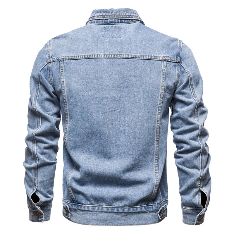 Men's Solid Autumn Denim Jackets