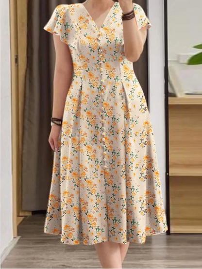 Women's summer short sleeve floral dress