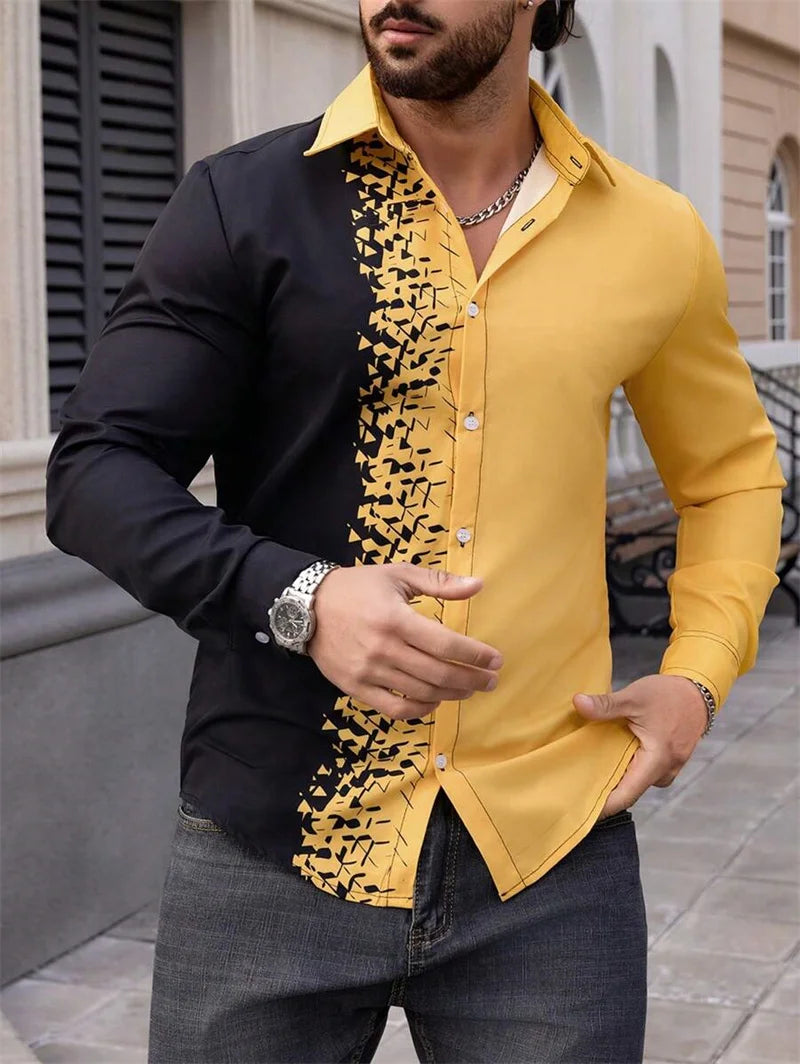 Men's Lapel Long Sleeve Shirt