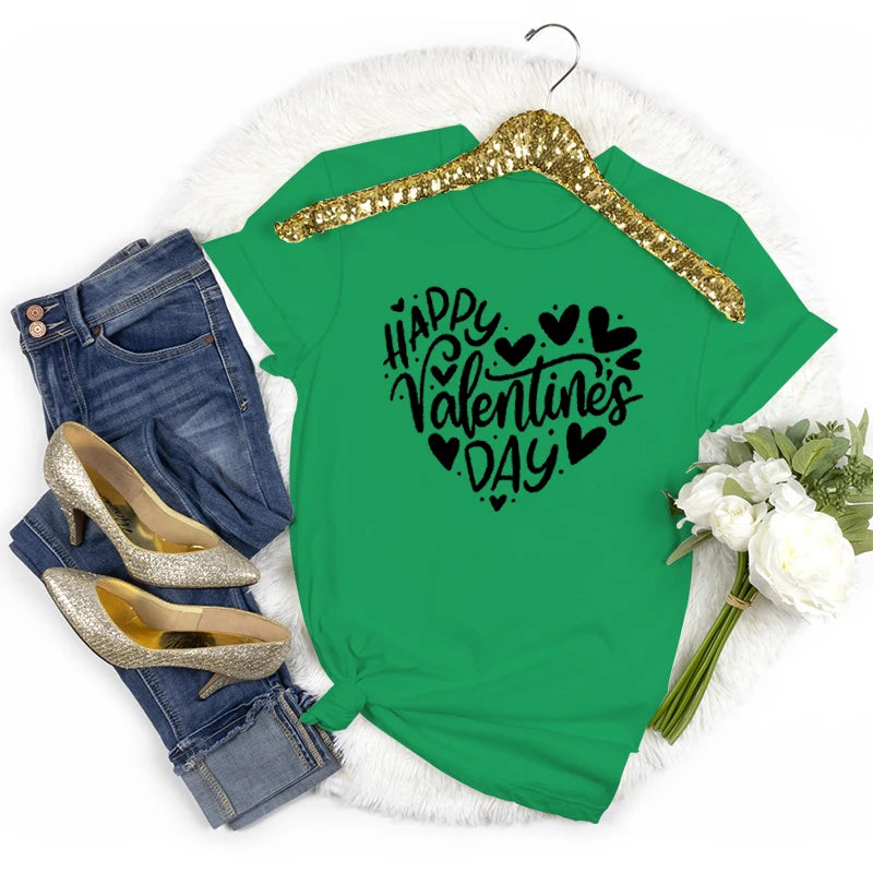 Women's Happy Valentine's Day Short Sleeve T-Shirt