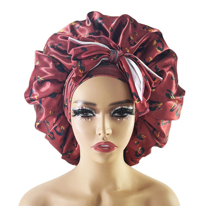 Women's large bonnet with tie band