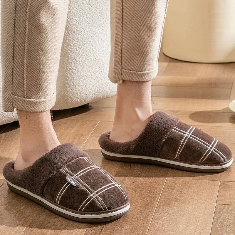 Winter Plush Indoor Warm Slippers for men