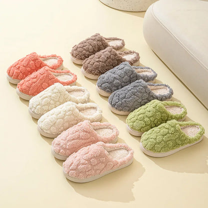 Hairy Cotton Slippers Women In Autumn And Winter, Suitable Indoor Warmth, Thick Sole, Wear-Resistant, Easy To Step On, Versatile