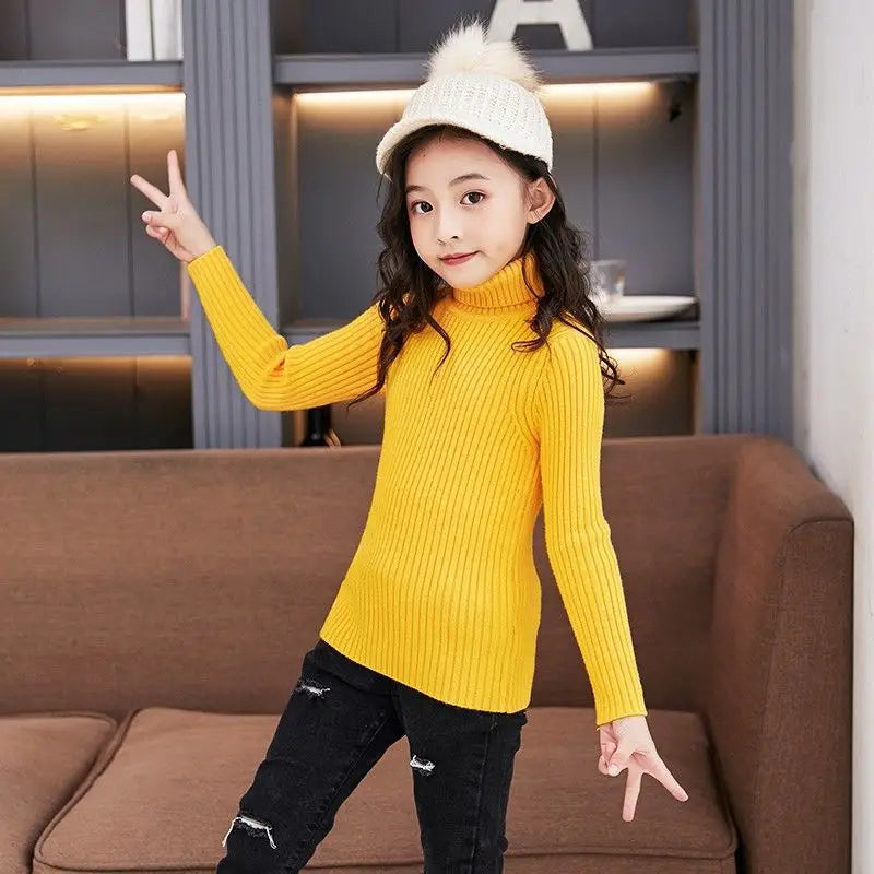 Girl's Winter Turtleneck Knitted Sweaters