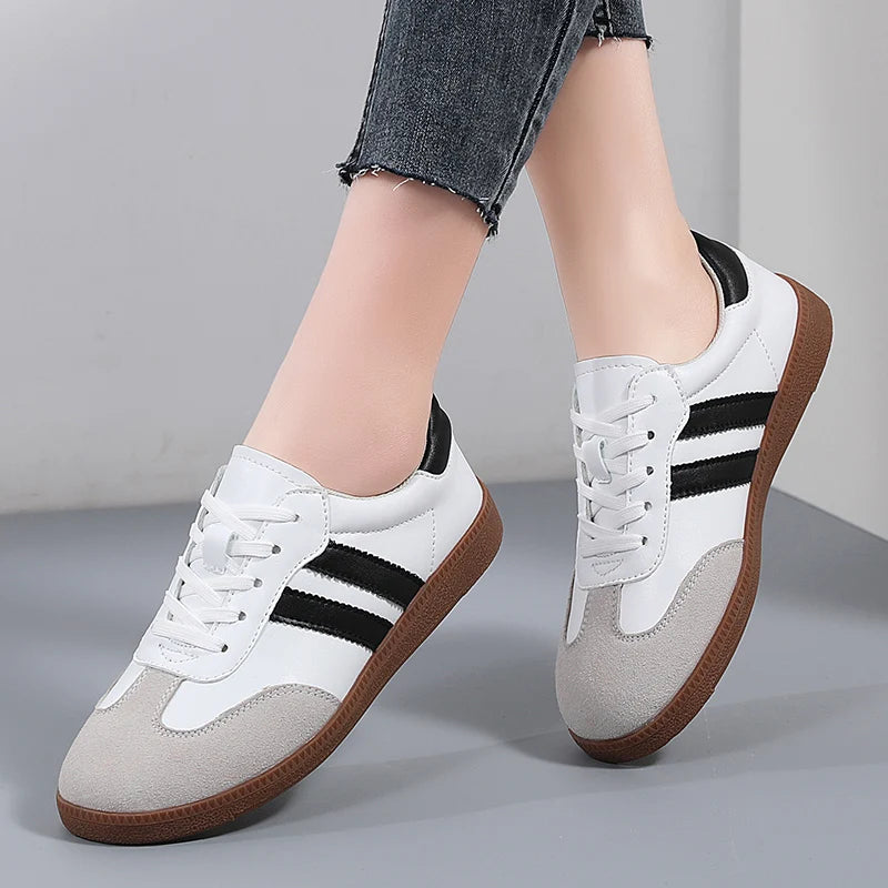 Women's Autumn Trend Causal Shoes Comfortable and Versatile Flat Shoes Outdoor Fashion Walking Skateboard Shoes Female 2024 New