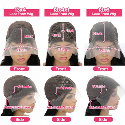 13x4 Transparent Lace Frontal Human Hair Wigs