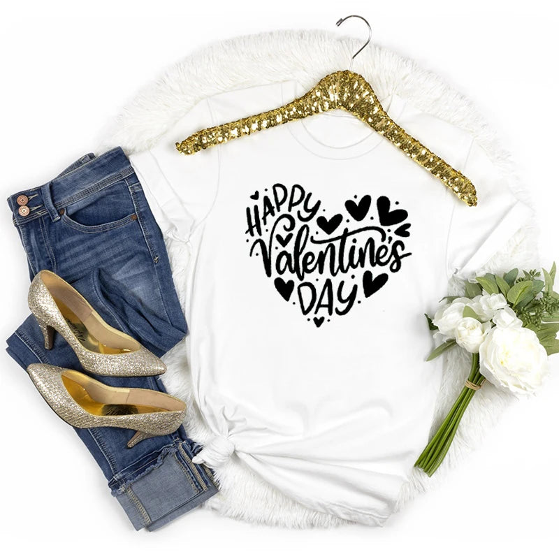 Women's Happy Valentine's Day Short Sleeve T-Shirt