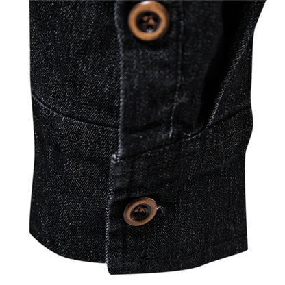 Cotton Denim Shirt Men Long Sleeve Quality