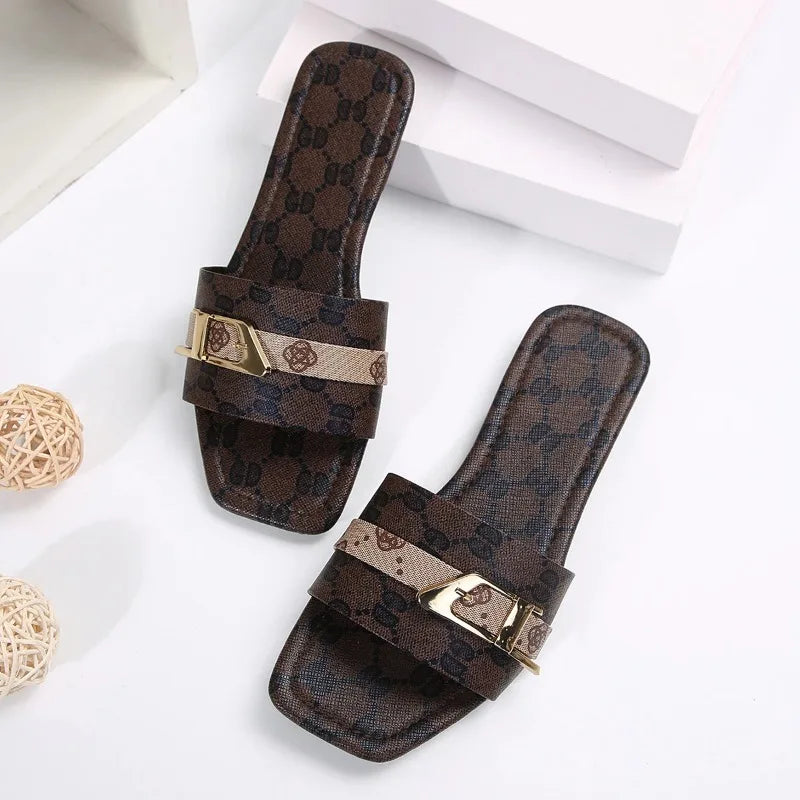 Anti Slip Fashion Women's  Summer Slippers Solid Color