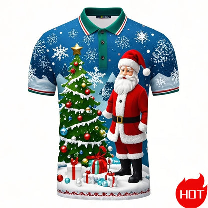 Christmas Printing Polo Shirt For Men