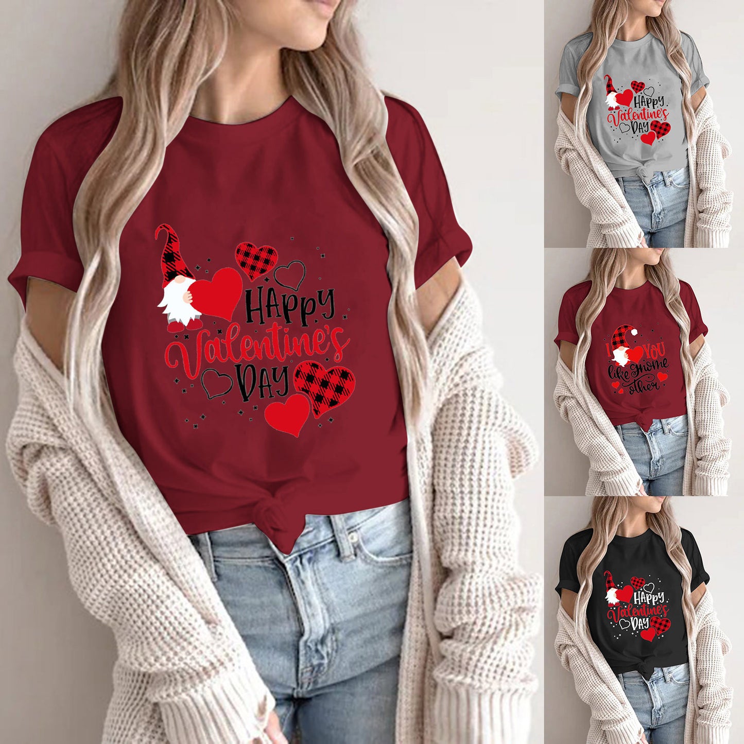 Women's Happy Valentine's Day Short Sleeve T-Shirt