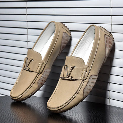 High Quality Men's Casual Leather Shoes Cowhide Loafers Soft