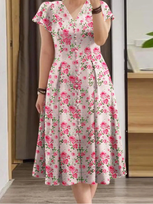 Women's summer short sleeve floral dress