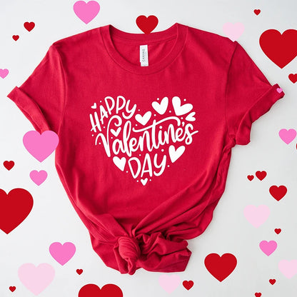 Women's Happy Valentine's Day Short Sleeve T-Shirt