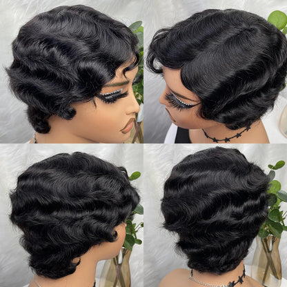 Pixie Cut Human Hair Short Wigs for Women