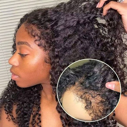 Human Hair Lace Wig Kinky Curly Edged - Misthere K.