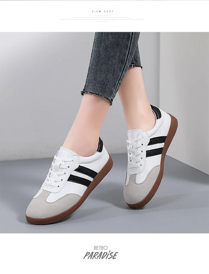 Women's Autumn Trend Causal Shoes Comfortable and Versatile Flat Shoes Outdoor Fashion Walking Skateboard Shoes Female 2024 New