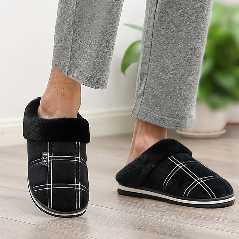 Winter Plush Indoor Warm Slippers for men