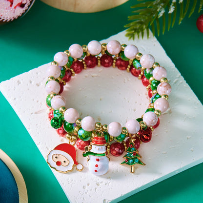 Women Men's Colorful 3Pcs Christmas Bracelet Set