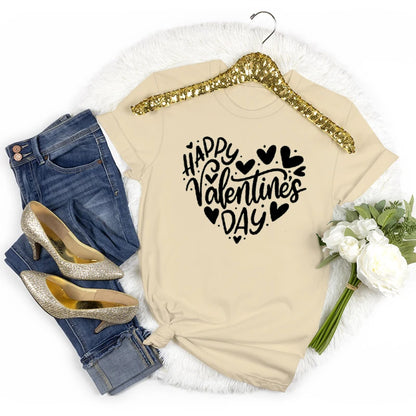 Women's Happy Valentine's Day Short Sleeve T-Shirt