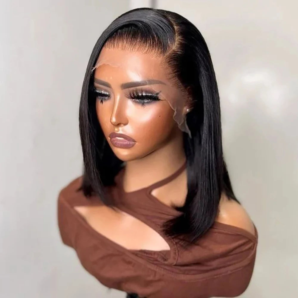 Bob Glueless Remy Straight Natural Wig