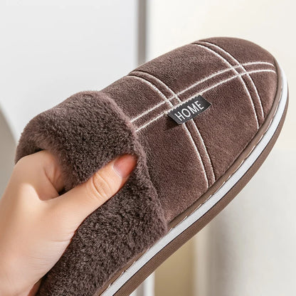 Winter Plush Indoor Warm Slippers for men