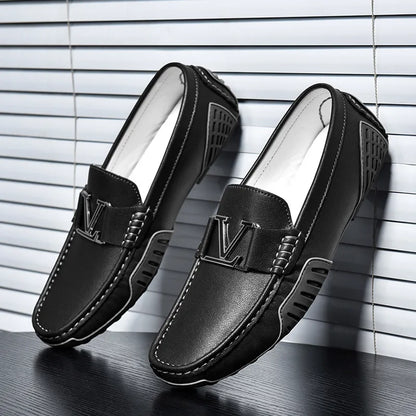 High Quality Men's Casual Leather Shoes Cowhide Loafers Soft