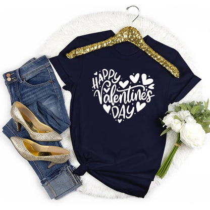 Women's Happy Valentine's Day Short Sleeve T-Shirt