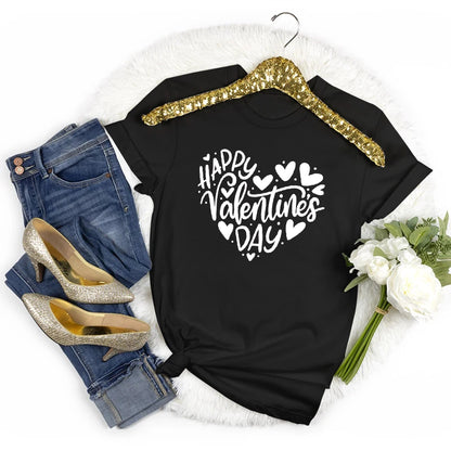 Women's Happy Valentine's Day Short Sleeve T-Shirt