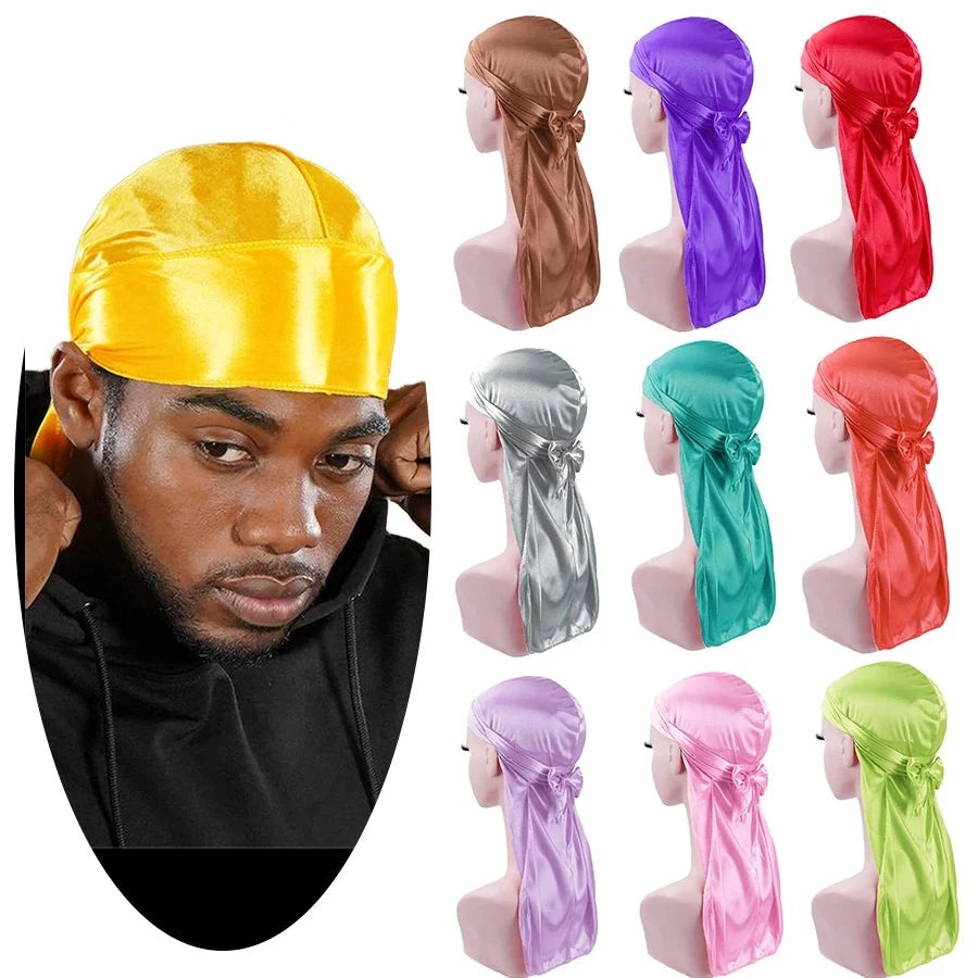 Unisex Long Men Women Silk Breathable Bandana Hat