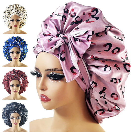 Women's large bonnet with tie band