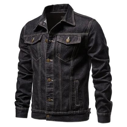 Men's Solid Autumn Denim Jackets