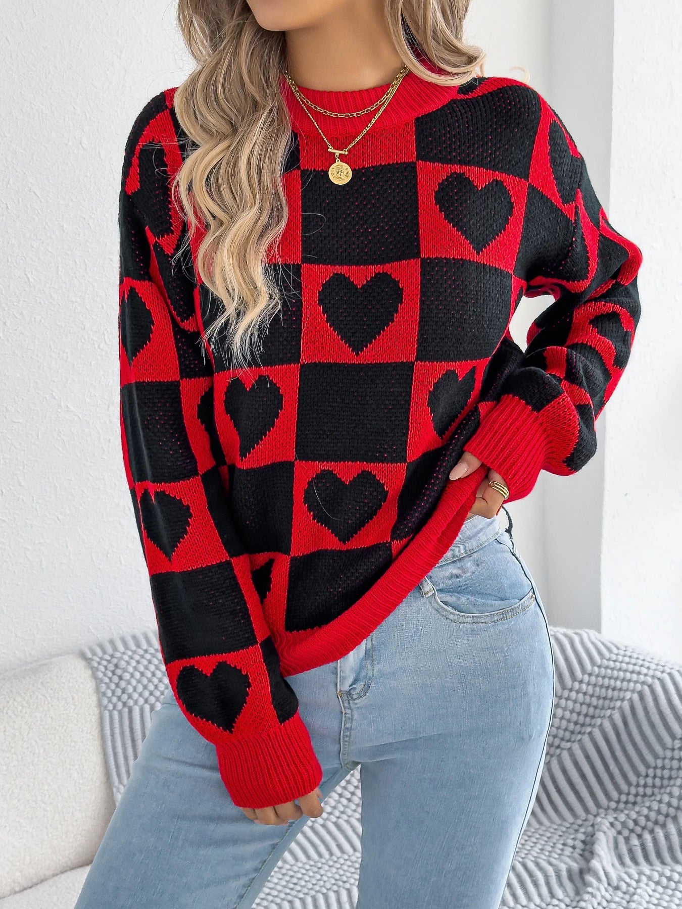 Autumn and Winter Women Sweater Valentine's Day