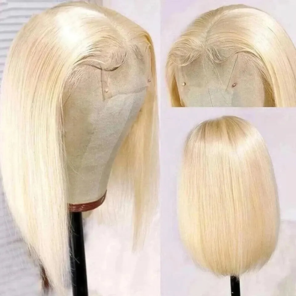 Straight Bob T Part Lace Front Human Hair Wigs