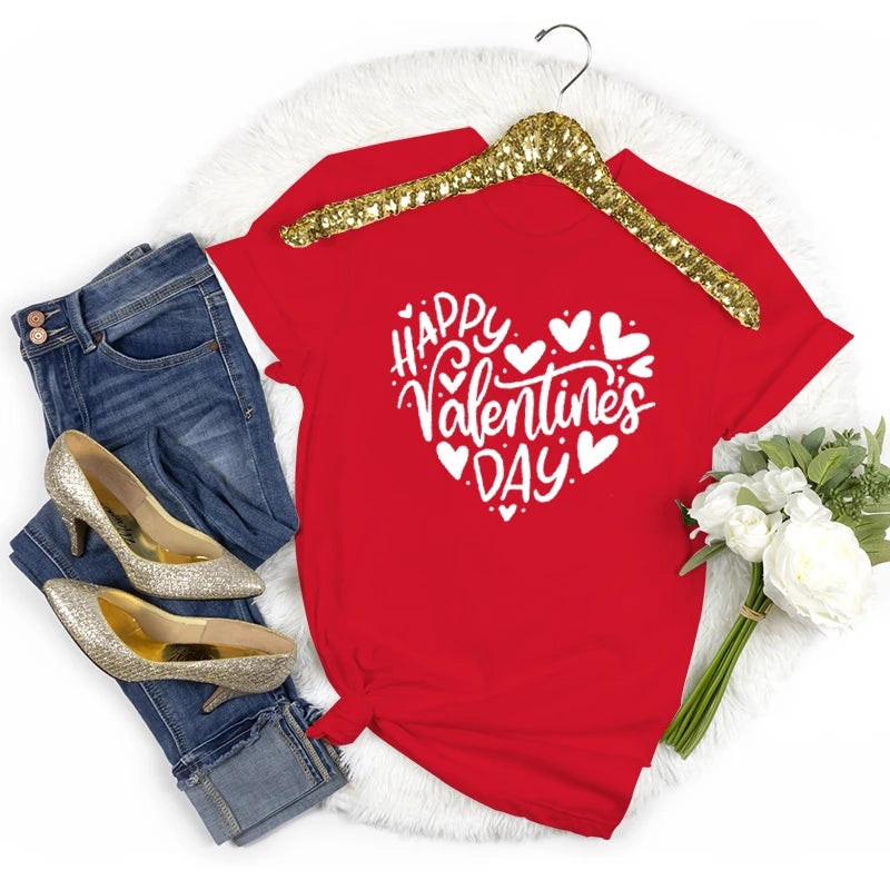 Women's Happy Valentine's Day Short Sleeve T-Shirt