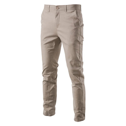 Men's Solid Color Slim Fit Cotton Pants