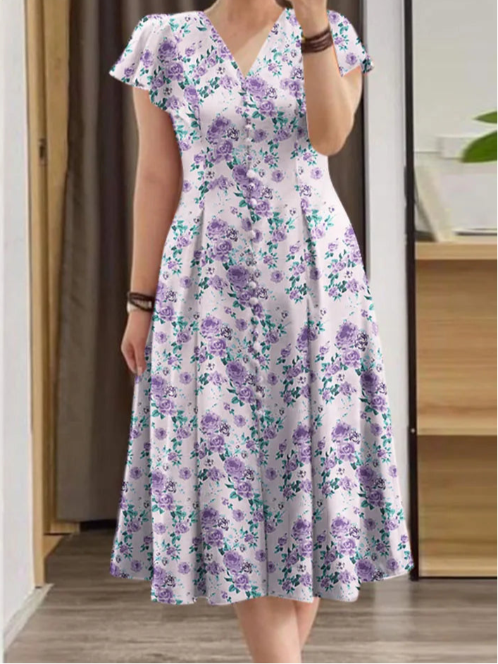 Women's summer short sleeve floral dress