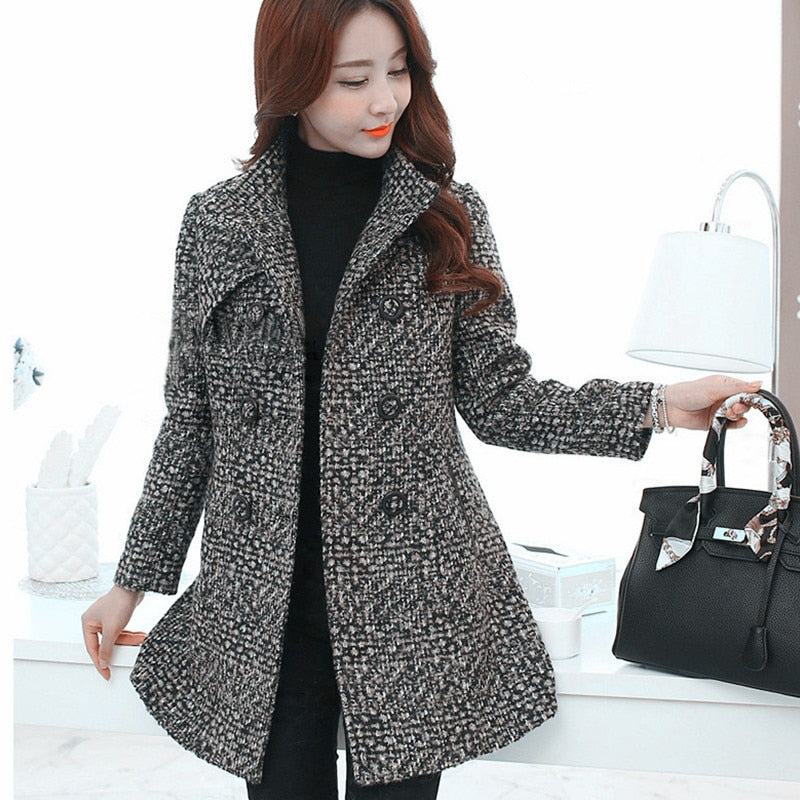 Women's Wool Blends winter Coat - Misthere K.