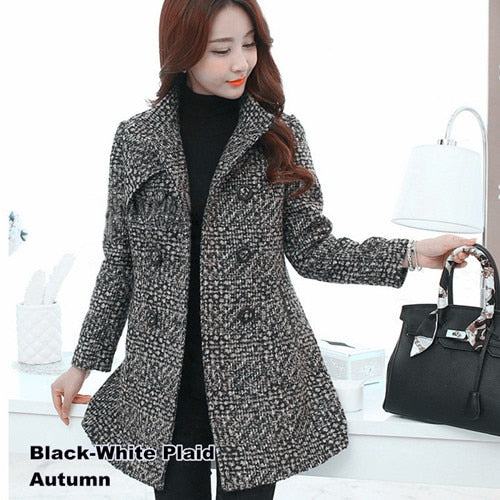 Women's Wool Blends winter Coat - Misthere K.